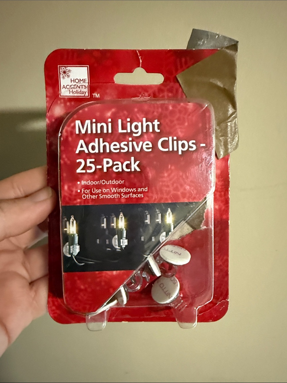 Red Mini Light Adhesive Clips - 21 Pack